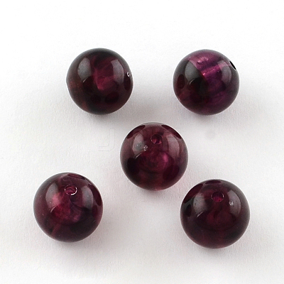 Round Imitation Gemstone Acrylic Beads OACR-R029-14mm-03-1