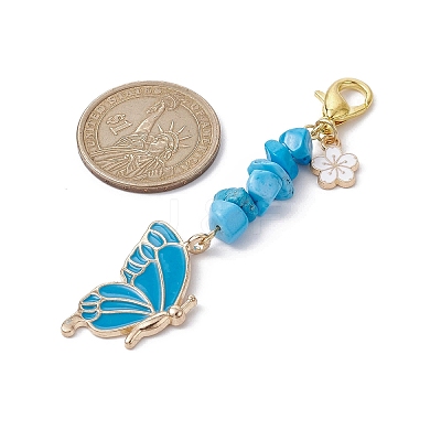 Butterfly Alloy Enamel Pendants Decoraiton HJEW-JM01637-04-1