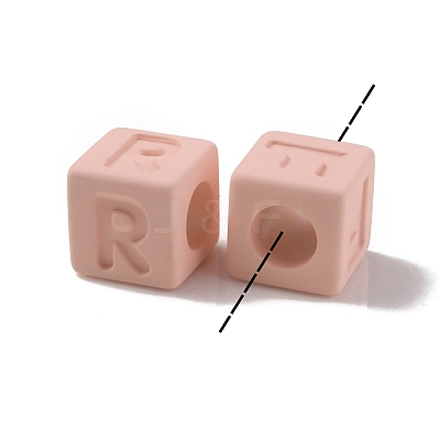 Rubberized Style Transparent Acrylic Beads OACR-K007-014A-1