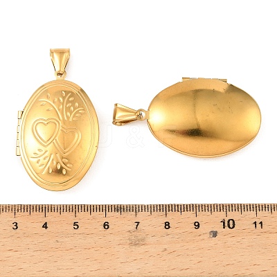 316 Stainless Steel Locket Pendants STAS-K321-06G-1