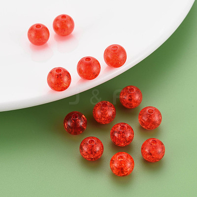 Transparent Crackle Acrylic Beads MACR-S373-66C-N08-1