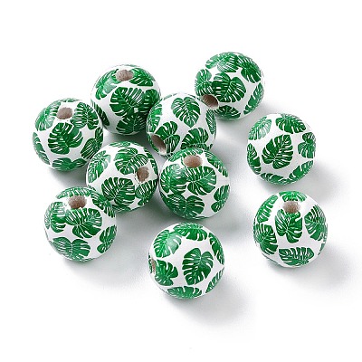 Summer Hawaii Theme Schima Wood European Beads WOOD-G015-02B-1