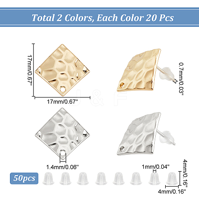 40Pcs 2 Color Alloy Stud Earring Findings FIND-DC0001-97-1