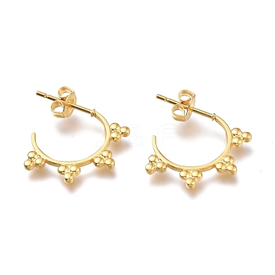 304 Stainless Steel Half Hoop Earrings EJEW-H100-09G-1