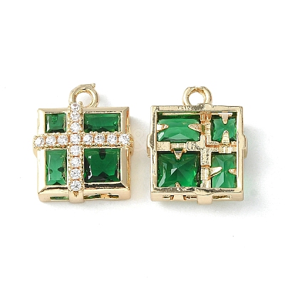 Brass Pave Cubic Zirconia Pendants KK-G462-44KCG-03-1