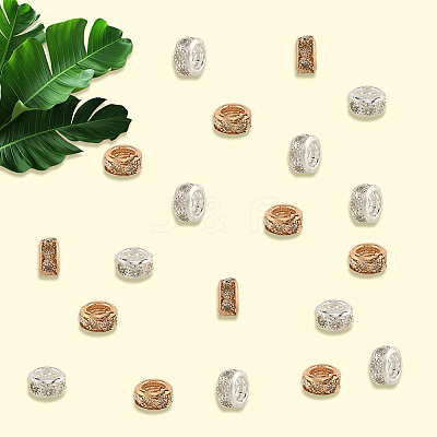 50Pcs 2 Colors Brass Rhinestone Beads KK-PA0001-04-1