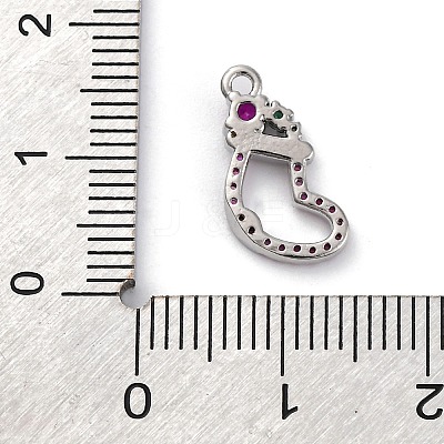 Christmas Series Brass Micro Pave Cubic Zirconia Pendants KK-Q010-01P-01A-1