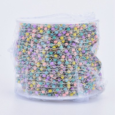 304 Stainless Steel Enamel Twisted Chains X-STAS-R100-40B-1