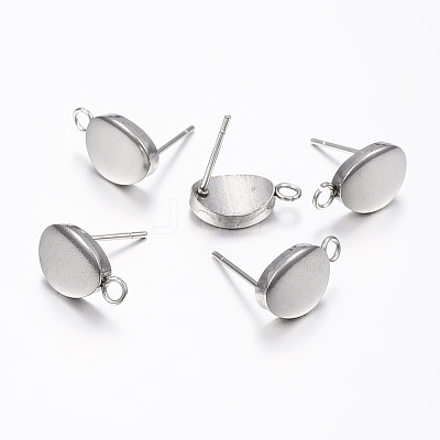 Non-Tarnish 304 Stainless Steel Stud Earring Findings X-STAS-I071-18P-1
