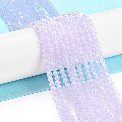 Baking Paint Transparent Glass Beads Strands DGLA-F029-J2mm-07-1