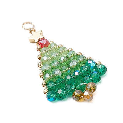 Handmade Seed Beaded Pendants PALLOY-JF03042-1
