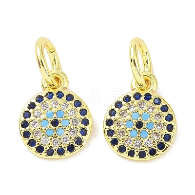 Golden Brass Micro Pave Cubic Zirconia Pendants KK-L209-039G-09-1