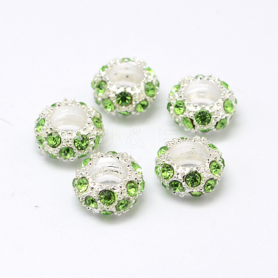 Alloy Rhinestone European Beads X-CPDL-H999-8-1