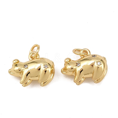 Brass Cubic Zirconia Pendants X-KK-L251-53G-1