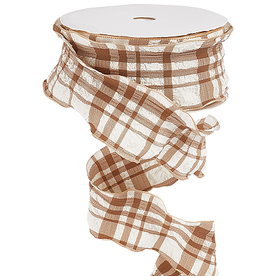 1 Roll Polyester Ruffled Ribbon SRIB-CY0001-14F-1