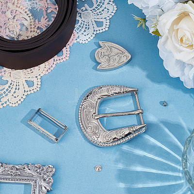 Belt Zinc Alloy Buckle Sets FIND-GF0009-33-1
