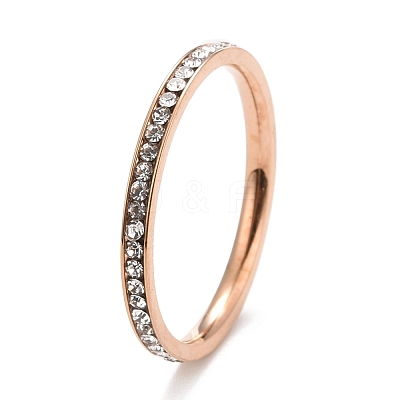 304 Stainless Steel Rhinestone Rings Set STAS-D178-02D-1