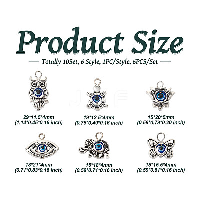 6Pcs Tibetan Style Alloy Pendant PALLOY-TA00004-1