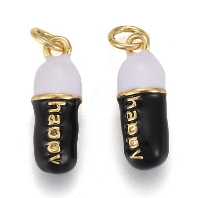Brass Enamel Pendants KK-F821-51A-G-1