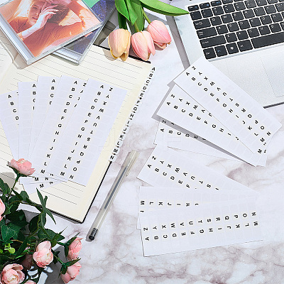 15Pcs Paper Letter Self-Adhesive Stickers DIY-SP0006-56A-1
