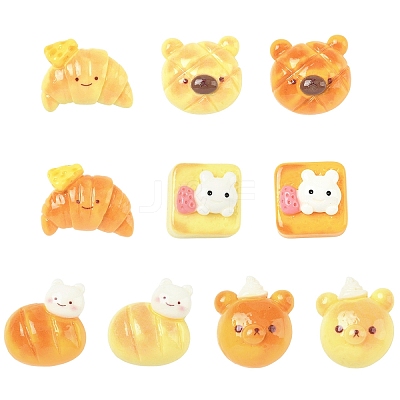 20Pcs 2 Colors Resin Cabochons RESI-YW0005-37-1