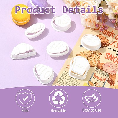 7 Pcs 7 Styles Toast Biscuit Polymer Clay Cutters Kit ST-CJ0043-096-1