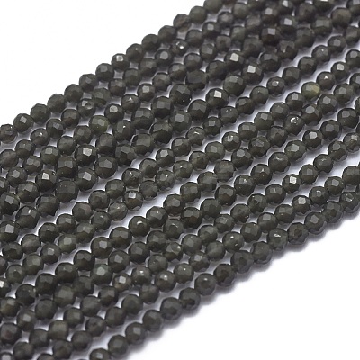 Natural Obsidian Beads Strands G-G792-36A-1