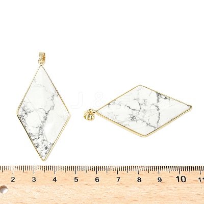 Natural Howlite Faceted Big Pendants G-L623-04G-02-1