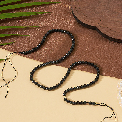 1 Strand Natural Shungite Beads Strands G-TA0003-34A-1