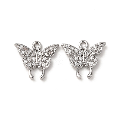Brass Micro Pave Cubic Zirconia Pendants ZIRC-L105-13P-1