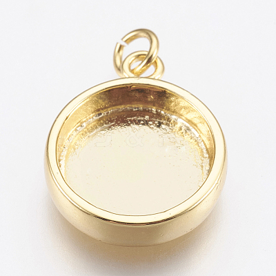 Brass Pendant Cabochon Settings KK-P146-08G-1