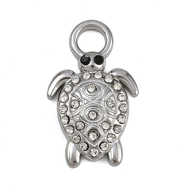 304 Stainless Steel with Rhinestone Pendants LS-STAS-G363-06P-1