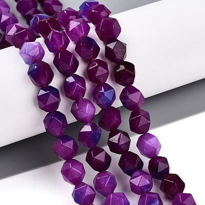Dyed Natural White Jade Beads Strands G-T139-8mm-45L-1