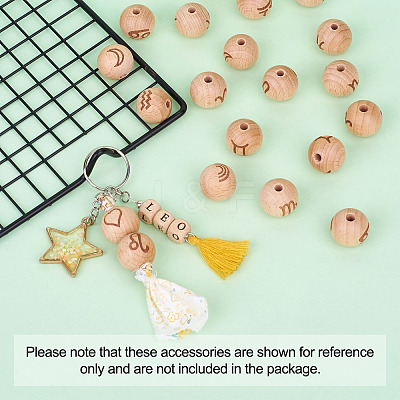 Natural Undyed Beech Beads WOOD-BT0001-04-1