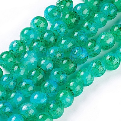 Spray Painted Glass Beads Strands GLAA-A038-C-46-1