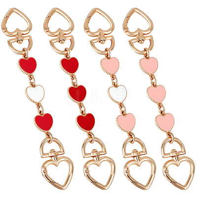 4Pcs 4 Colors Alloy Enamel Purse Strap Extenders FIND-BBC0002-46A-1