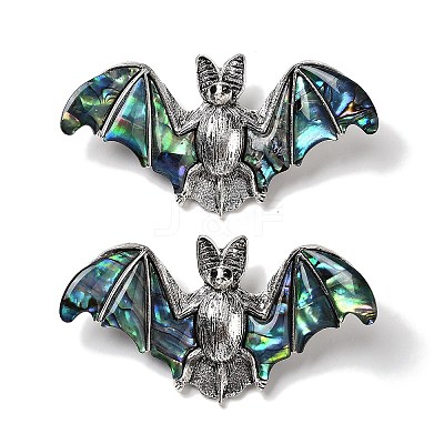 Tibetan Style Alloy Bat Brooches JEWB-A021-01C-AS-1