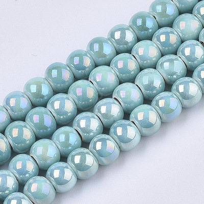 Electroplate Porcelain Beads X-PORC-N005-04B-1