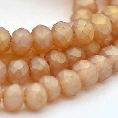 Full Rainbow Plated Faceted Rondelle Glass Beads Strands EGLA-J054-3x2mm-FR01-1