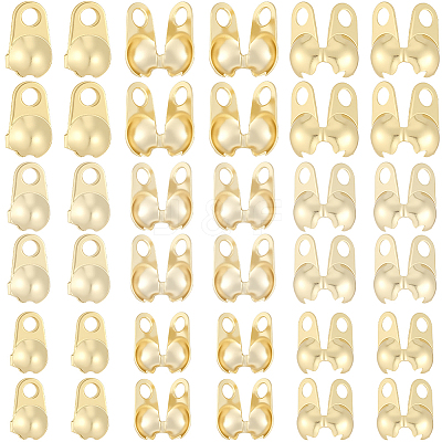 150Pcs 3 Styles Brass Bead Tips KK-BBC0027-85D-1
