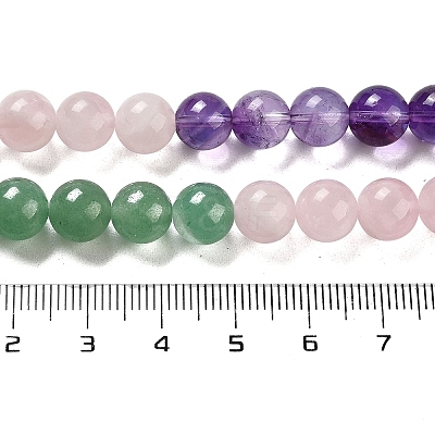 Natural Flower Amazonite & Amethyst & Flower Amazonite & Green Aventurine & Blue Aventurine Beads Strands G-B095-A01-04-1
