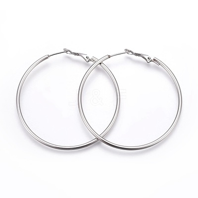 Tarnish Resistant 201 Stainless Steel Hoop Earrings EJEW-F188-24P-C-1