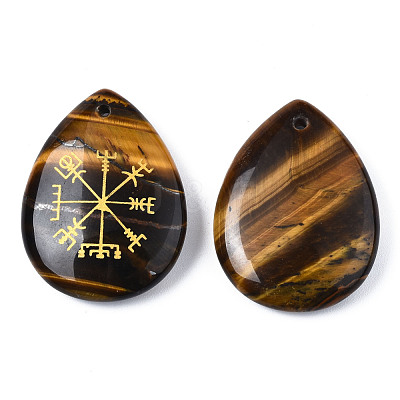 Natural Tiger Eye Pendants G-T122-72C-1
