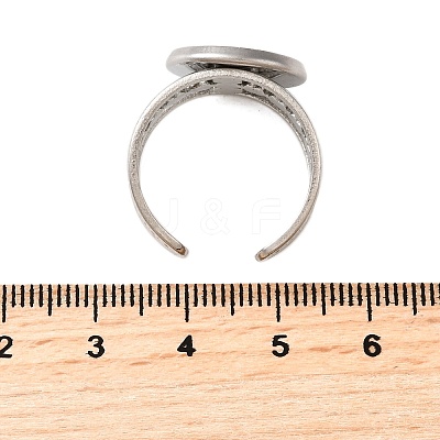 304 Stainless Steel Cuff Ring Components STAS-V012-01C-P-1
