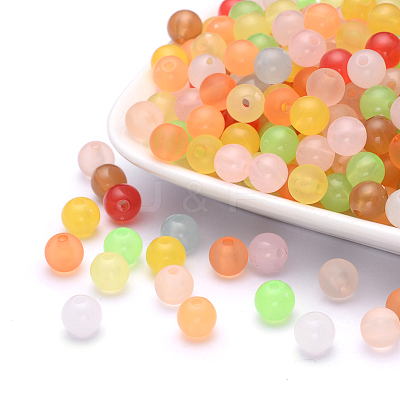 Imitation Jade Acrylic Beads SACR-S188-08mm-M-1