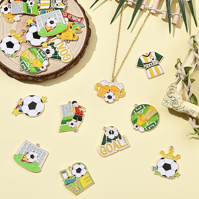 20Pcs 10 Styles Alloy Enamel Pendants ENAM-YW0009-29-1