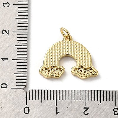 Rack Plating Brass Micro Pave Cubic Zirconia with Synthetic Opal Pendants KK-D088-28G-1