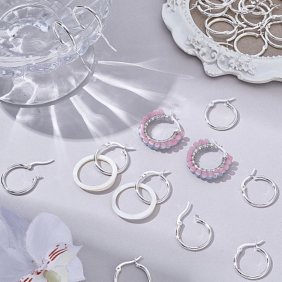 12 Pairs Brass Hoop Earrings for Women EJEW-PH0001-42-1