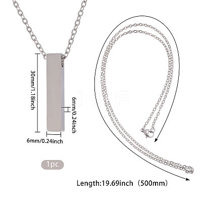 304 Stainless Steel Rectangle Pendant Urn Ashes Necklaces NJEW-WH0036-031P-1