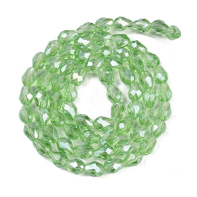 Transparent Electroplate Glass Beads Strands EGLA-N013-T4mm-B13-1